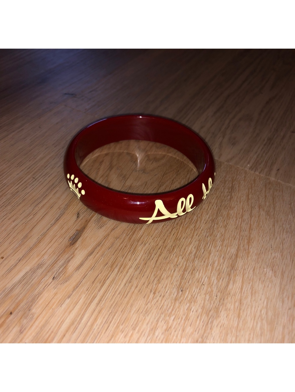 JESSICA KAGAN CUSHMAN JKC STUDIO RESIN BANGLE BRACELET ALL THIS & BRAINS TOO RED